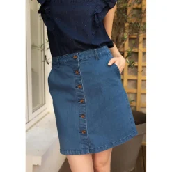 Jupe LAIS bleu stone en coton