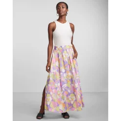 Jupe longue violet en viscose