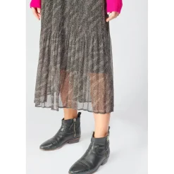Jupe longue Zoumba à motif animalier noir