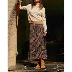 Jupe MENNA - corail marron en viscose