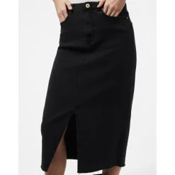 Jupe midi en denim noir Vera