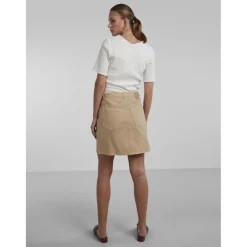 Jupe midi marron en coton