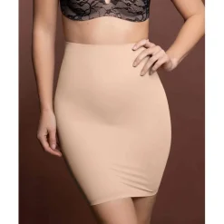 Jupe mi-longue taille haute invisible sculptante Beige Bye Bra