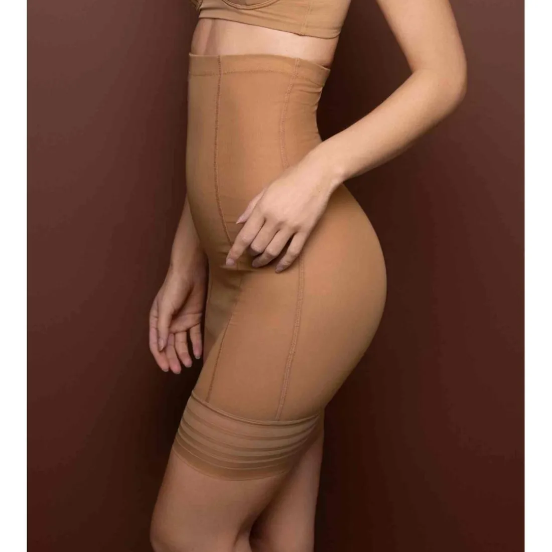 Jupe taille haute gainante Marron Bye Bra