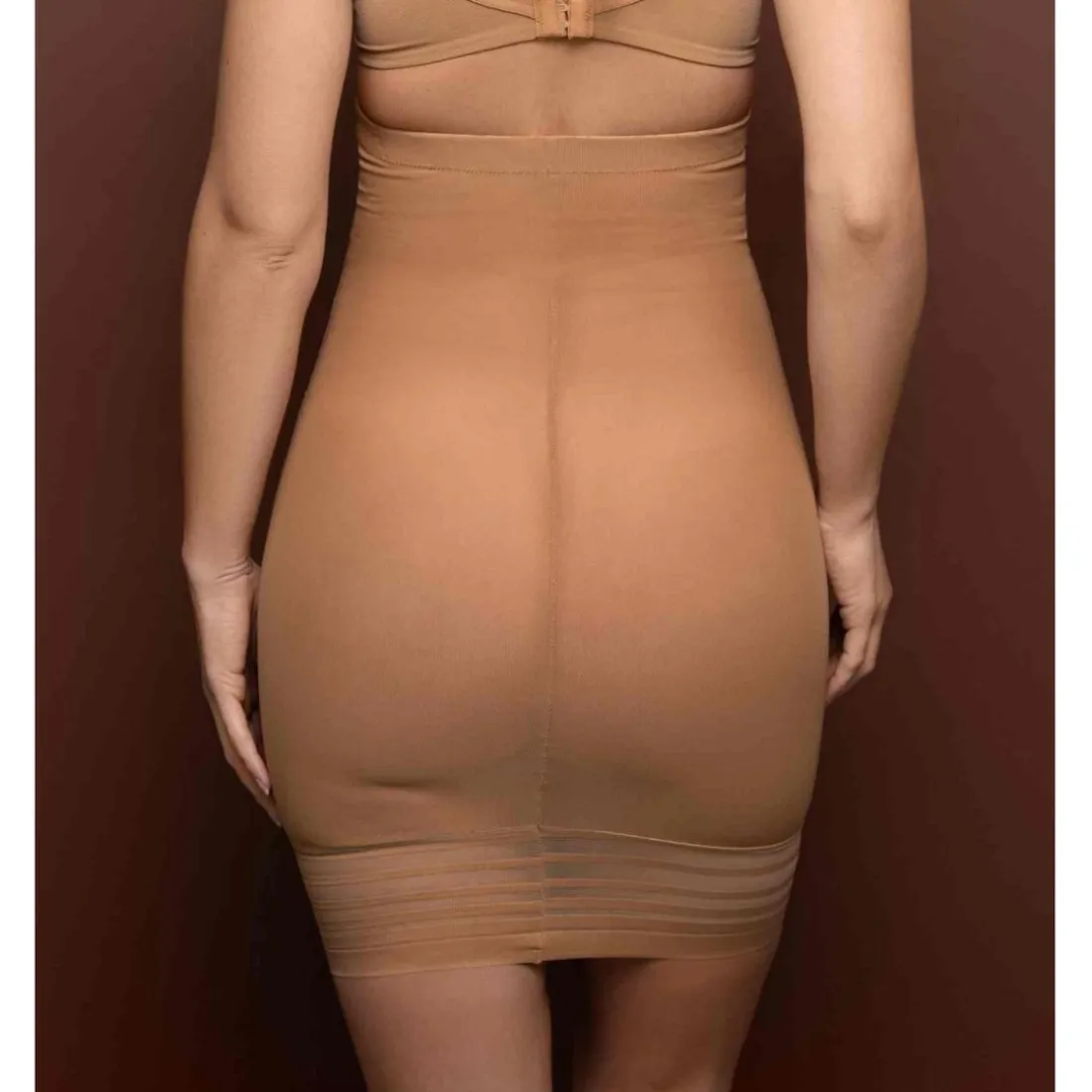 Jupe taille haute gainante Marron Bye Bra