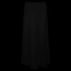 Jupe trapèze taille moyenne noir en viscose Leah