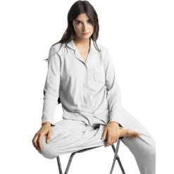 Kate - bas de pyjama long gris en coton