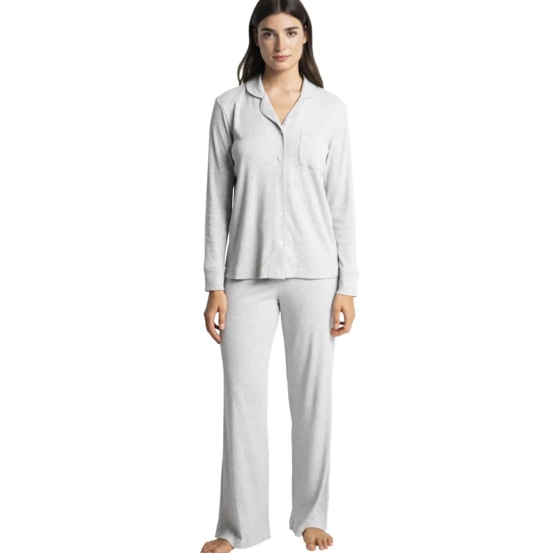 Kate - bas de pyjama long gris en coton