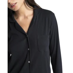 Kate- Haut de pyjama manches longues noir en coton
