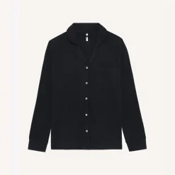 Kate- Haut de pyjama manches longues noir en coton