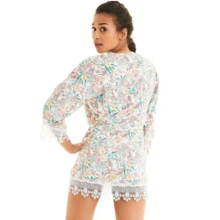 Kimono - UKULELE Bleu Pomm Poire en viscose