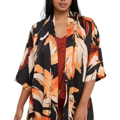 Kimono pyjama homewear - Noir en viscose