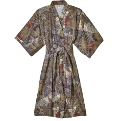 Kimono satin JARDINS DE BABYLONE Indigo