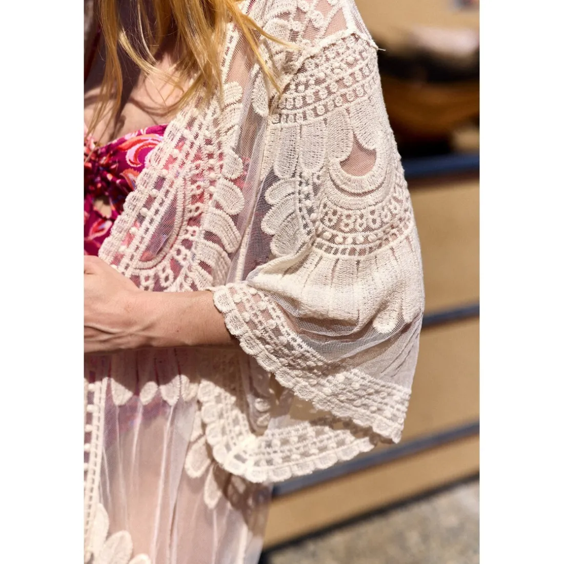 Kimono VALENE blanc en coton