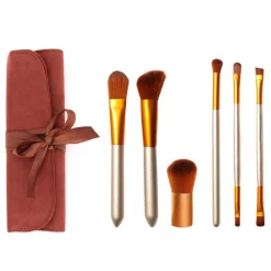 Kit De 6 Pinceaux - Gris & Rose Gold - Teint & Yeux