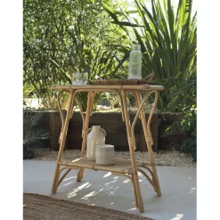 La console NUHA design scandinave et sa structure en rotin durable