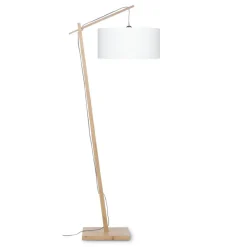 Lampadaire Abat-jour Bambou Naturel Blanc ANDES