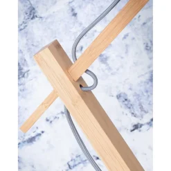 Lampadaire Abat-jour Bambou Naturel Blanc ANDES