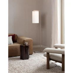 Lampadaire Boston sable abat-jour blanc