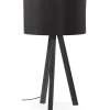 Lampe à poser design 'SPRING MINI' avec abat-jour et trépied noir
