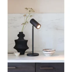 Lampe de table bambou Java noir