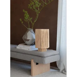 Lampe de table raphia Panama ronde octogonale naturel