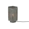 Lampe de table raphia Panama ronde octogonale gris
