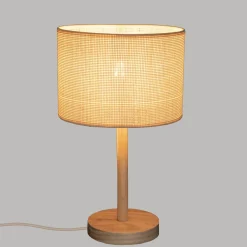Lampe droite Della, pin, H42 cm