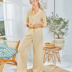 LDN. VICHYPYJ Pyj. jaune en viscose