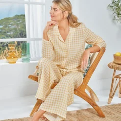 LDN. VICHYPYJ Pyj. jaune en viscose