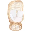 Le Fauteuil MANADO design scandinave épuré assise en rotin naturel et tissu etanche