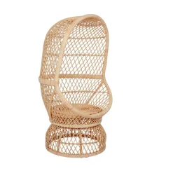 Le Fauteuil MANADO design scandinave épuré assise en rotin naturel et tissu etanche