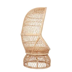 Le Fauteuil MANADO design scandinave épuré assise en rotin naturel et tissu etanche