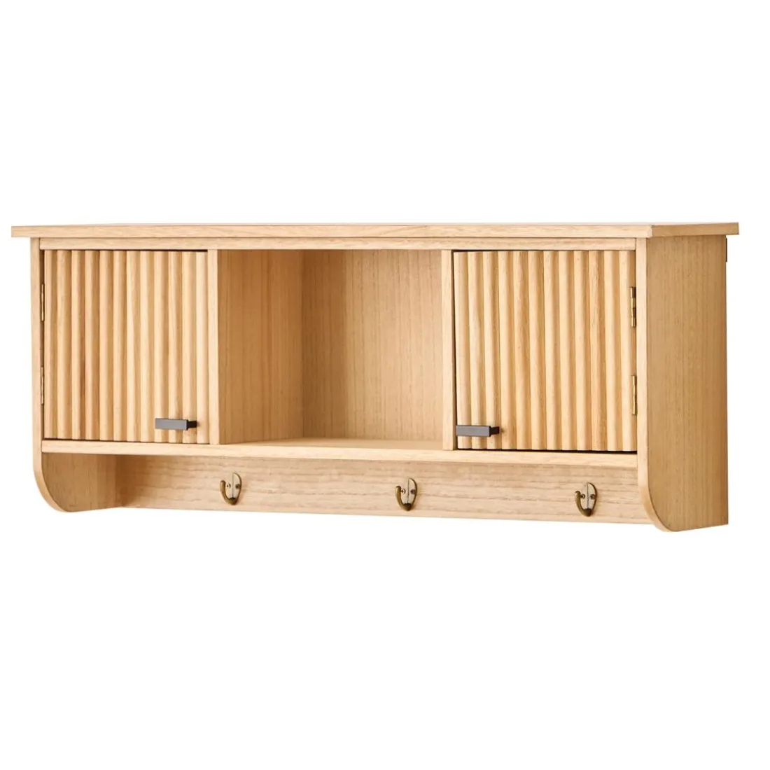 Le Porte-Manteau mural en bois 2 Portes Style Japandi 2 Crochets KONDO style scandinave pour une touche de modernité et d'élégance
