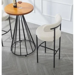Le tabouret de bar LARS design scandinave élégant assise garnie premium avec une mousse ultra-dense