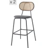 Le tabouret de bar OREBRO design industriel élégant assise garnie de mousse ultra-dense
