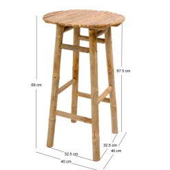Le tabouret de bar SAMARINA son design scandinave élégant assise en bambou