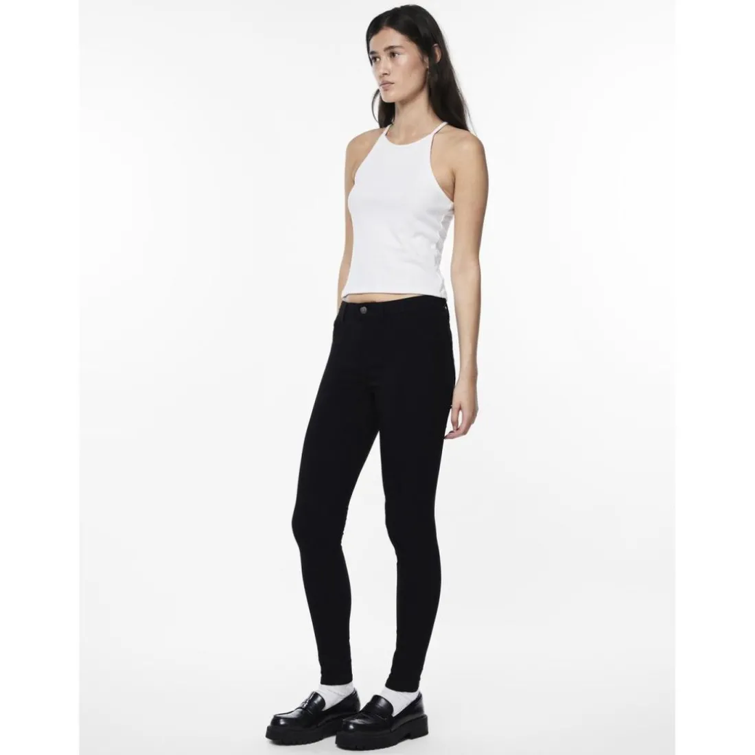 Legging skinny fit noir en viscose Elsie