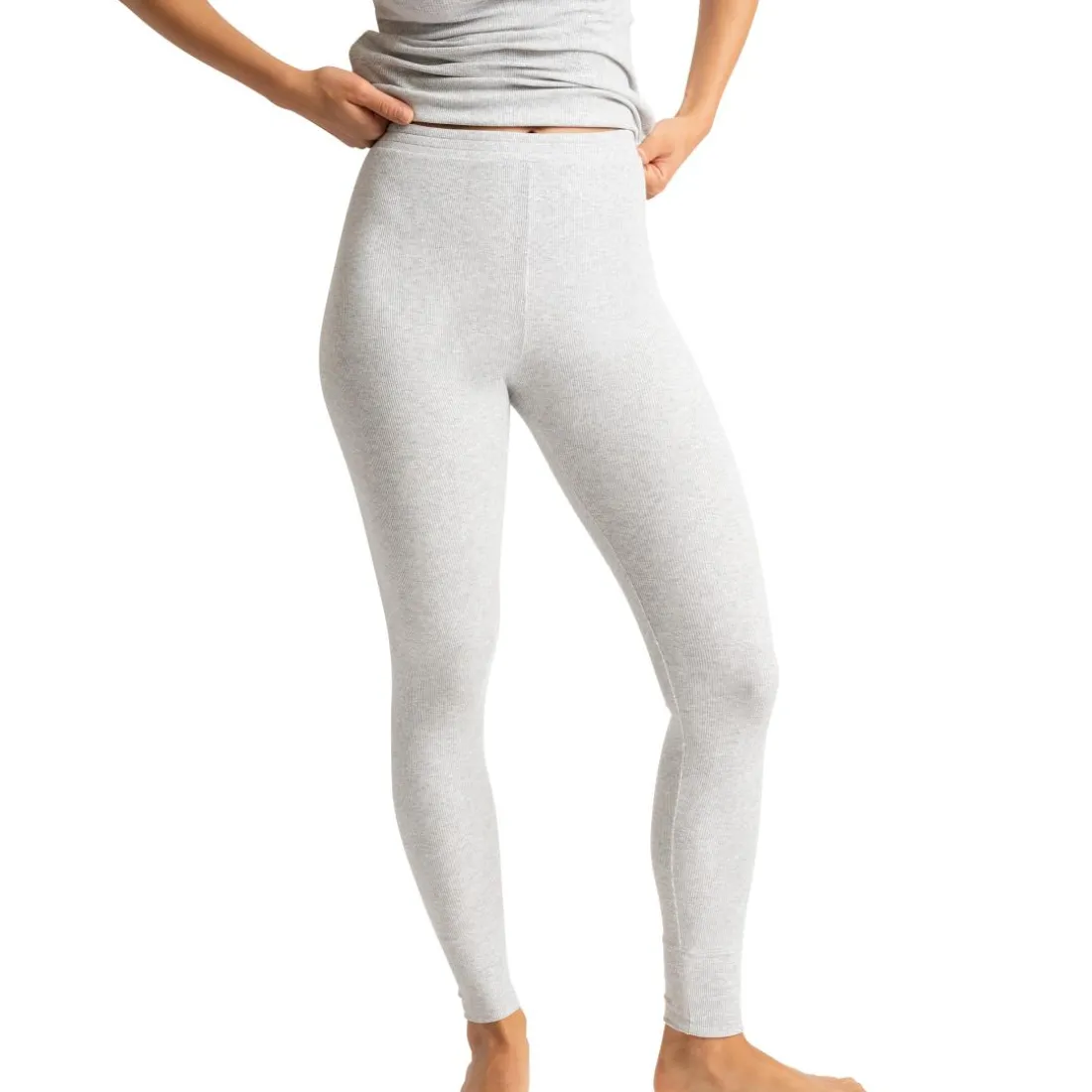 Legging taille haute en coton - Gris