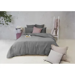Les Prodigieuses - Housse de couette en satin de coton - Gris foncé