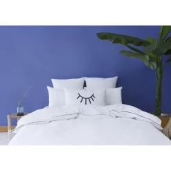 Les signatures - Housse de couette en percale de coton - blanc/passepoil noir