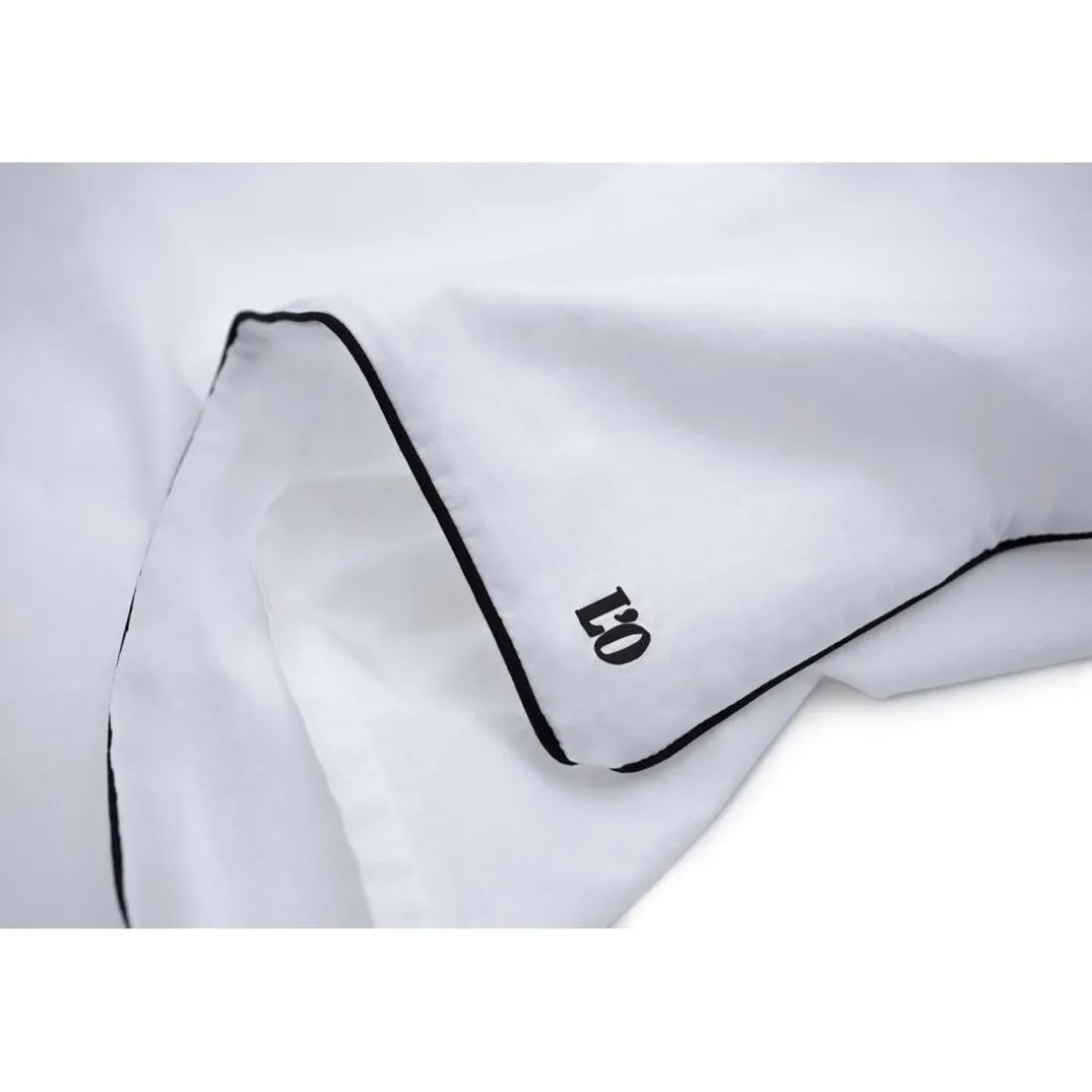 Les signatures - Housse de couette en percale de coton - blanc/passepoil noir