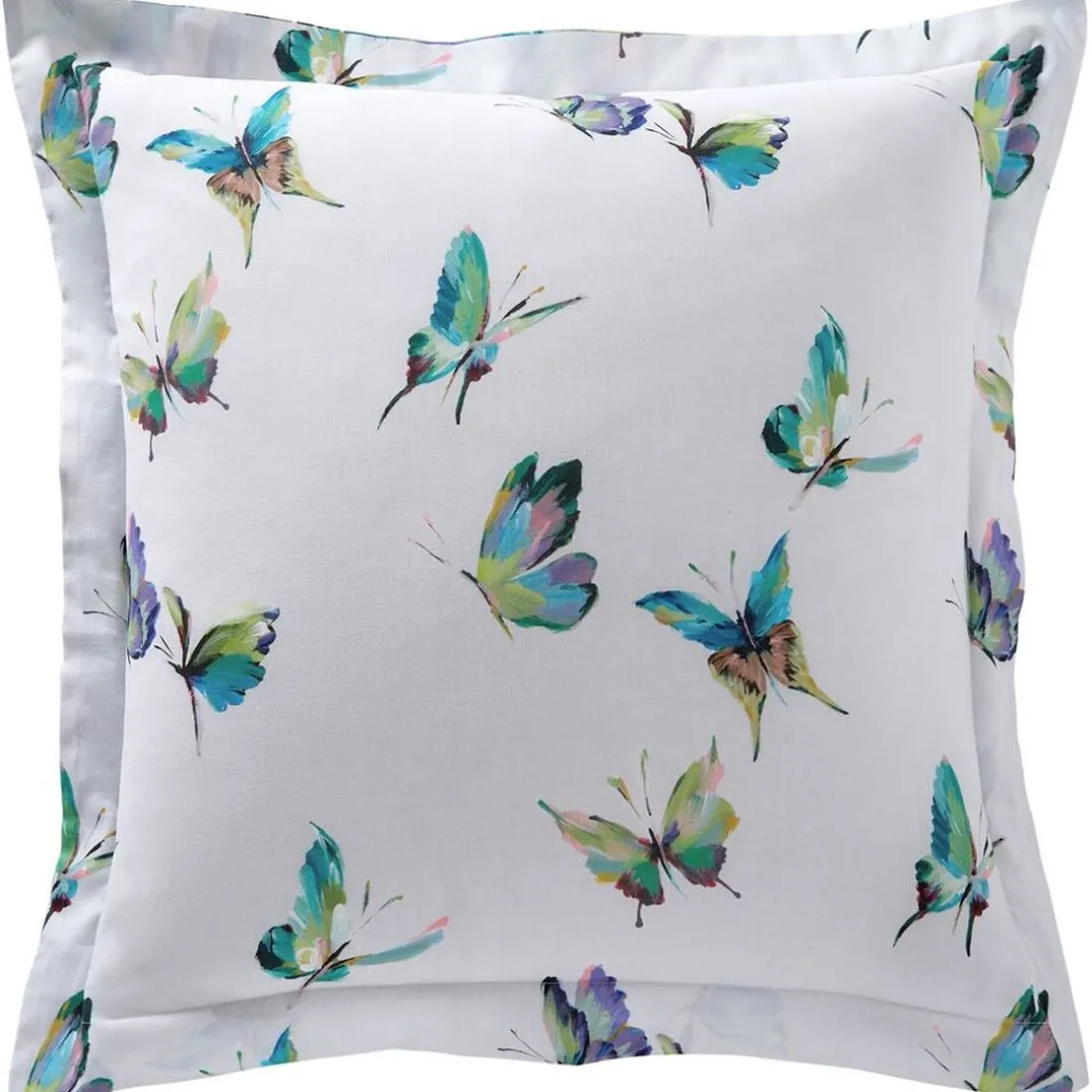 Linge de lit en coton PAPILLONNER vert