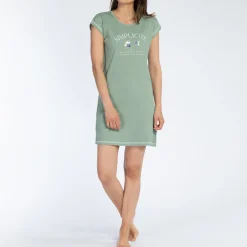 Liquette manches longues vert en coton
