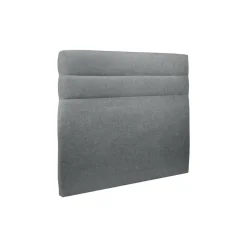 Lit avec tête de lit lignes tissu et sommier tapissier anthracite