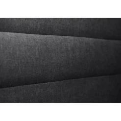Lit coffre avec tête de lit lignes Tissu Noir