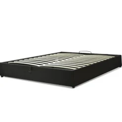 Lit coffre cancun similicuir noir