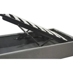 Lit coffre cancun tissu gris clair