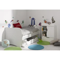 Lit Combiné Bébé Enfant Blanc avec Tiroir BELEM