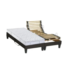 Lit de Relaxation Matelas Mousse à Mémoire de Forme et Sommier Electrique et 8 Pieds RUHE